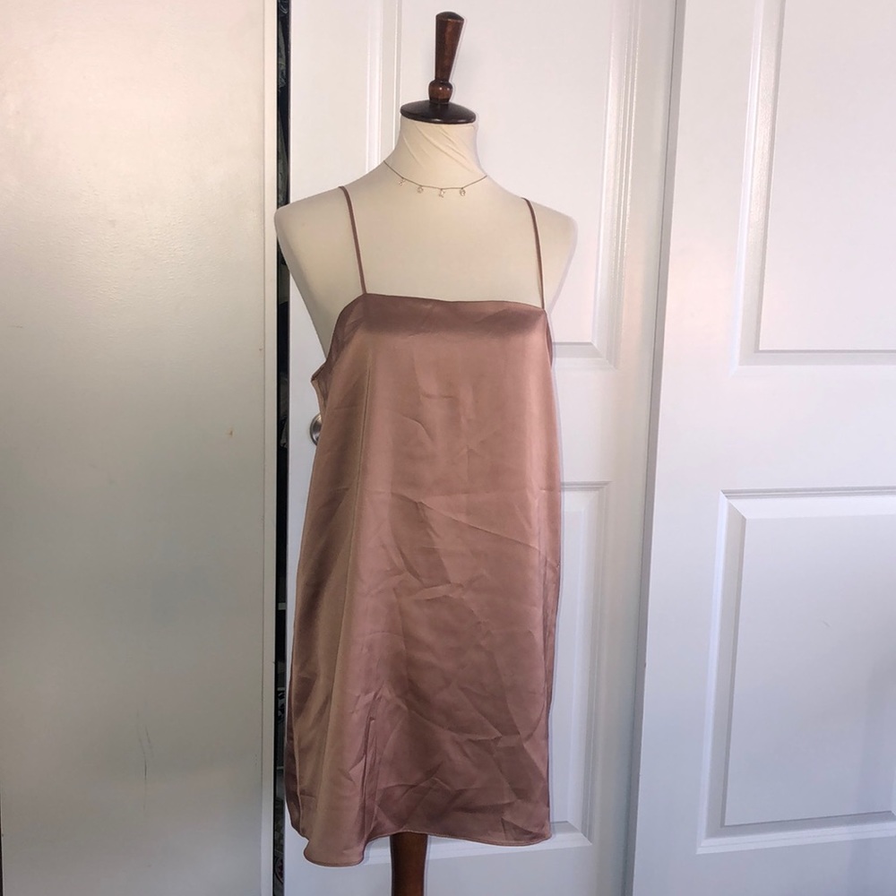Satin rose gold dress